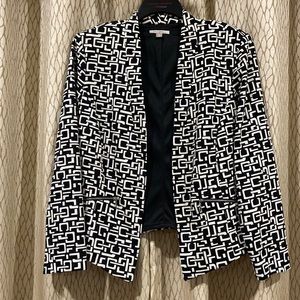 Roz & Ali Women Black and White Blazer Sz 2X